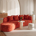 Canap  sectionnel incurv  3-4 places en velours ocre Alba