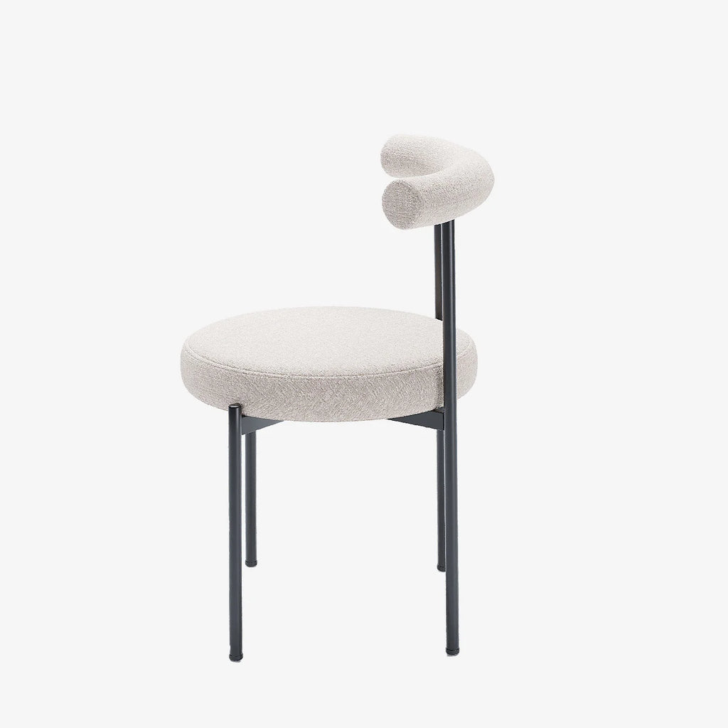 Lot de 2 chaises de salle   manger design moderne, velours cr me Julia