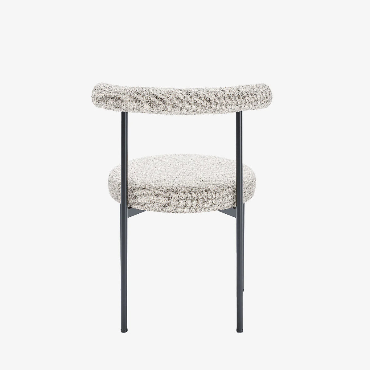 Lot de 2 chaises de salle   manger design moderne, bouclette grise et blanche Julia