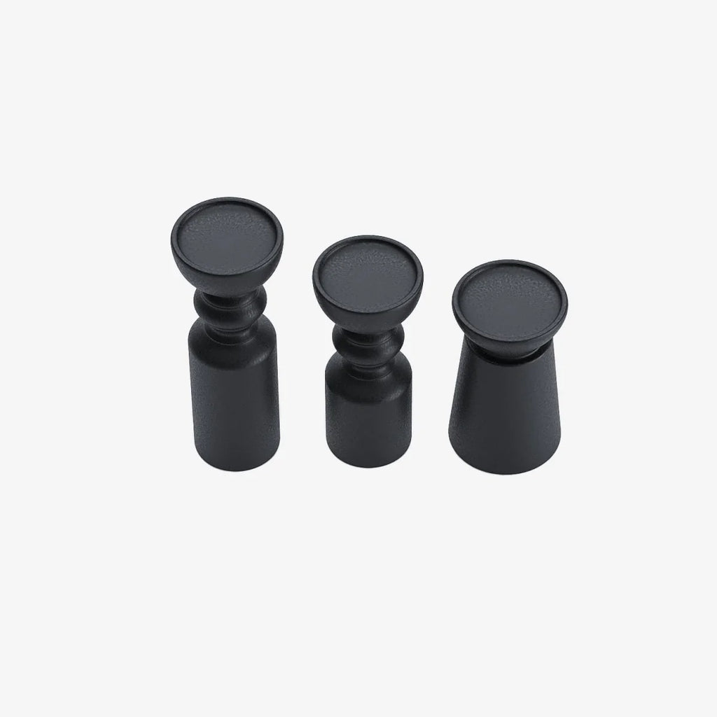 Set de 3 bougeoirs bois design, Boston coloris noir