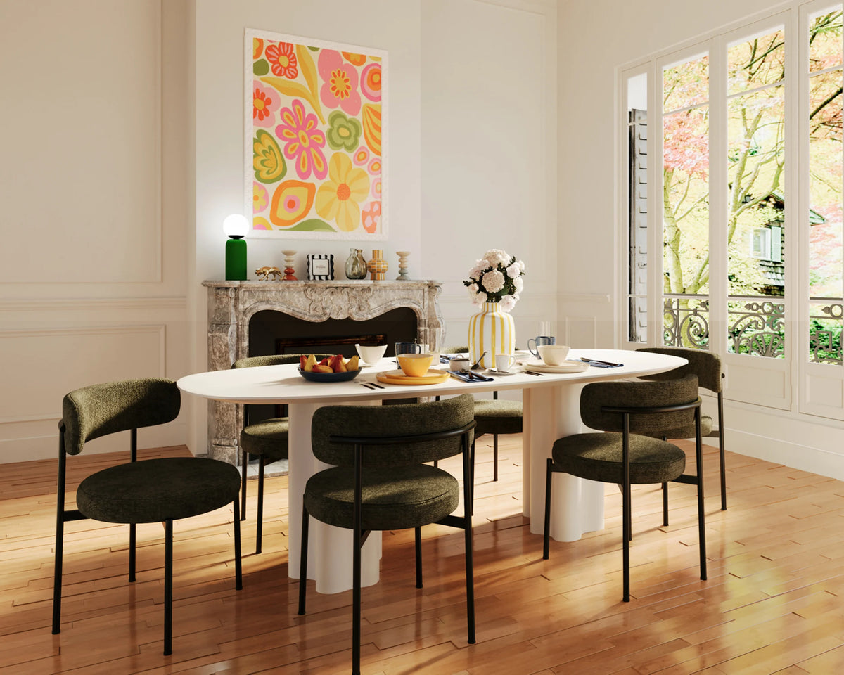 Lot de 2 chaises de salle   manger design moderne, velours vert Julia