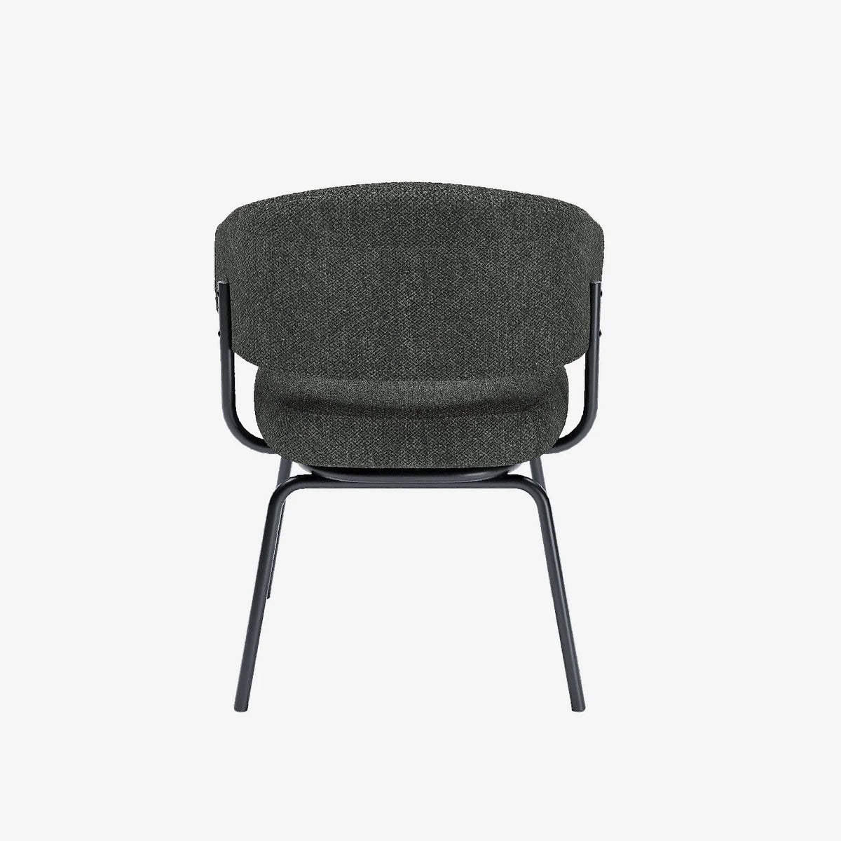 Lot de 2 chaises avec accoudoir tendance en tissu chenille gris-anthracite Silva
