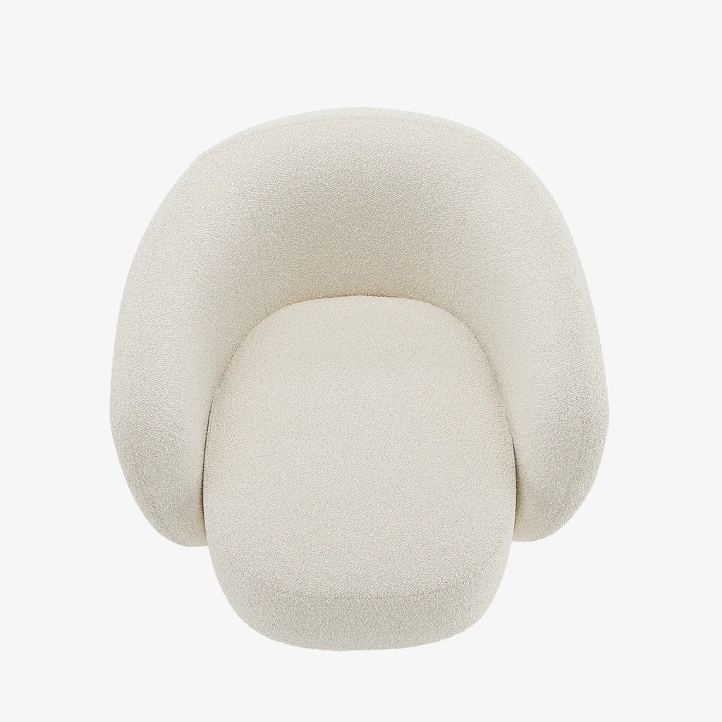 Fauteuil bouclette pivotant couleur cr me Salma
