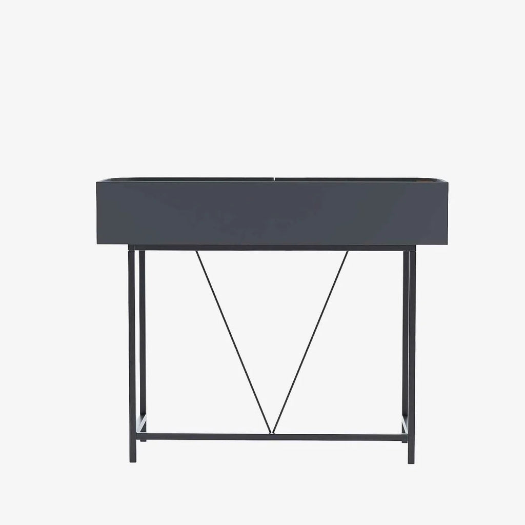 Table console noire avec tiroirs rotin tress , Daphn