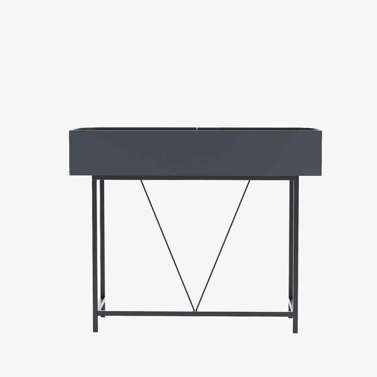 Table console noire avec tiroirs rotin tress , Daphn