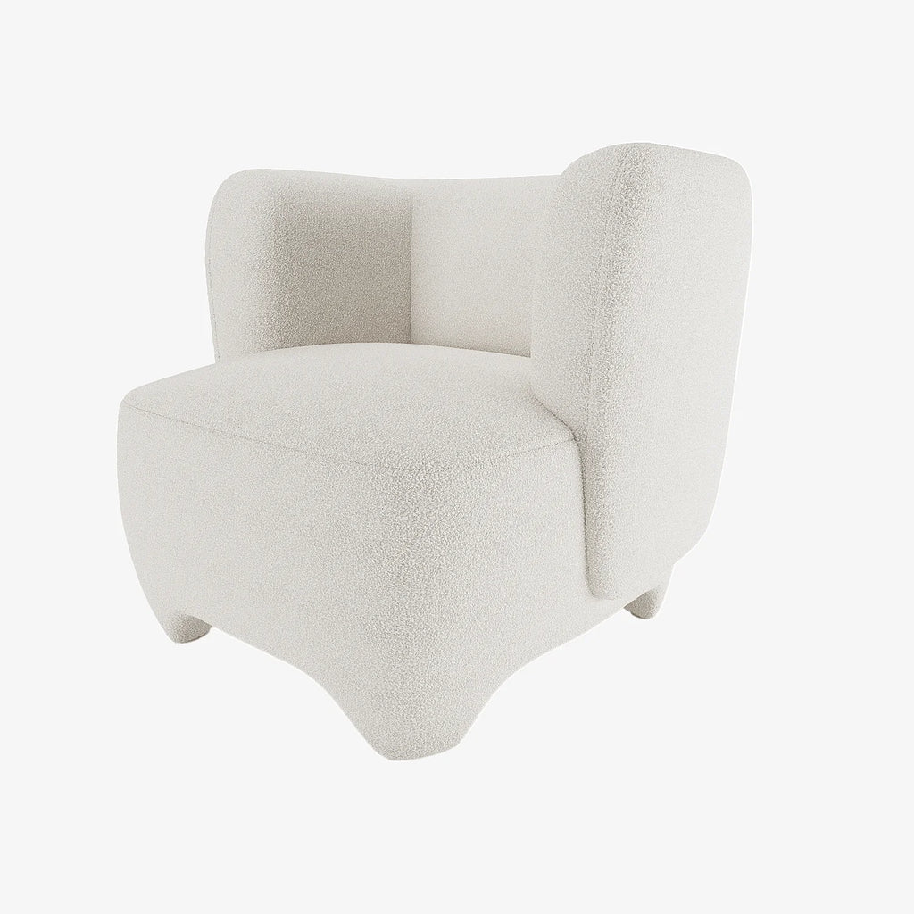 NOA - Fauteuil en laine boucl e  crue
