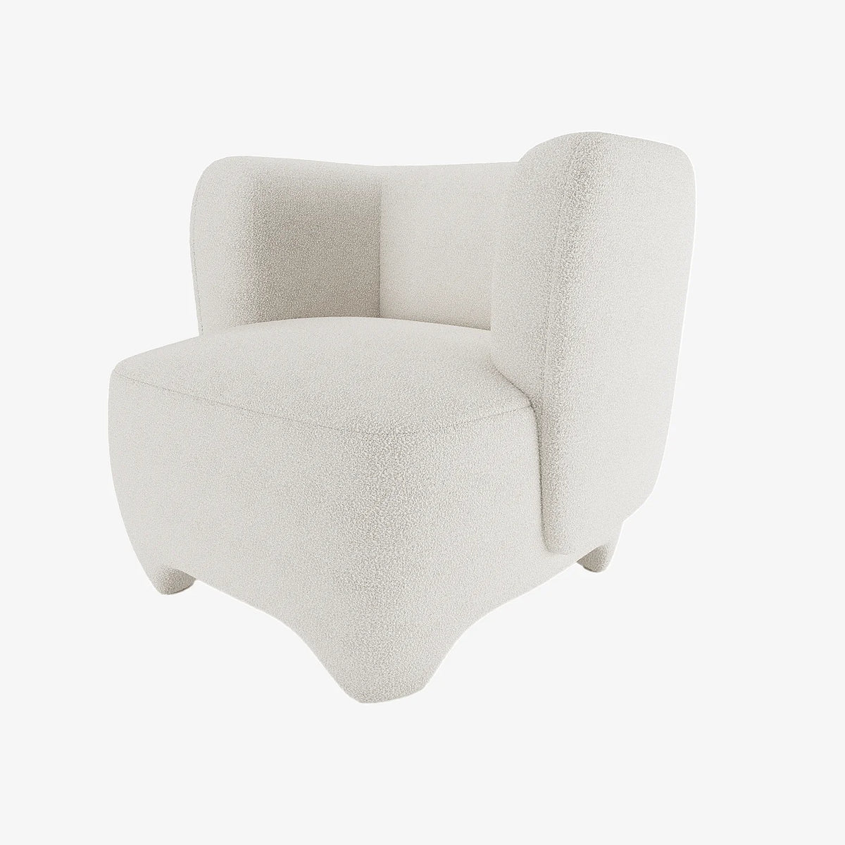 NOA - Fauteuil en laine boucl e  crue