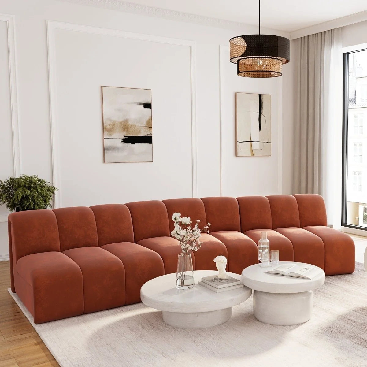 Chauffeuse d angle pour canap  modulable en velours ocre H l ne