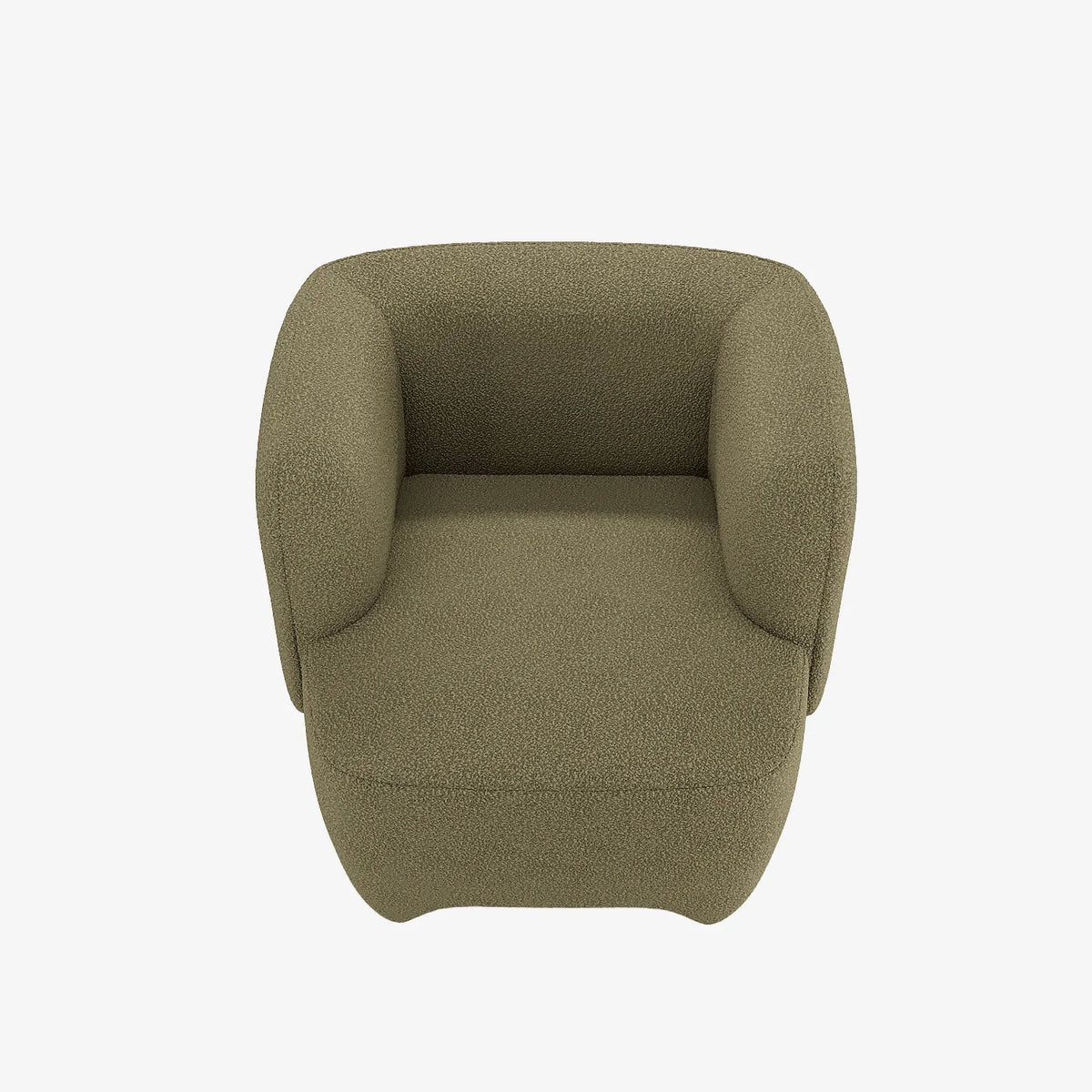 NOA  - Fauteuil en laine boucl e vert kaki