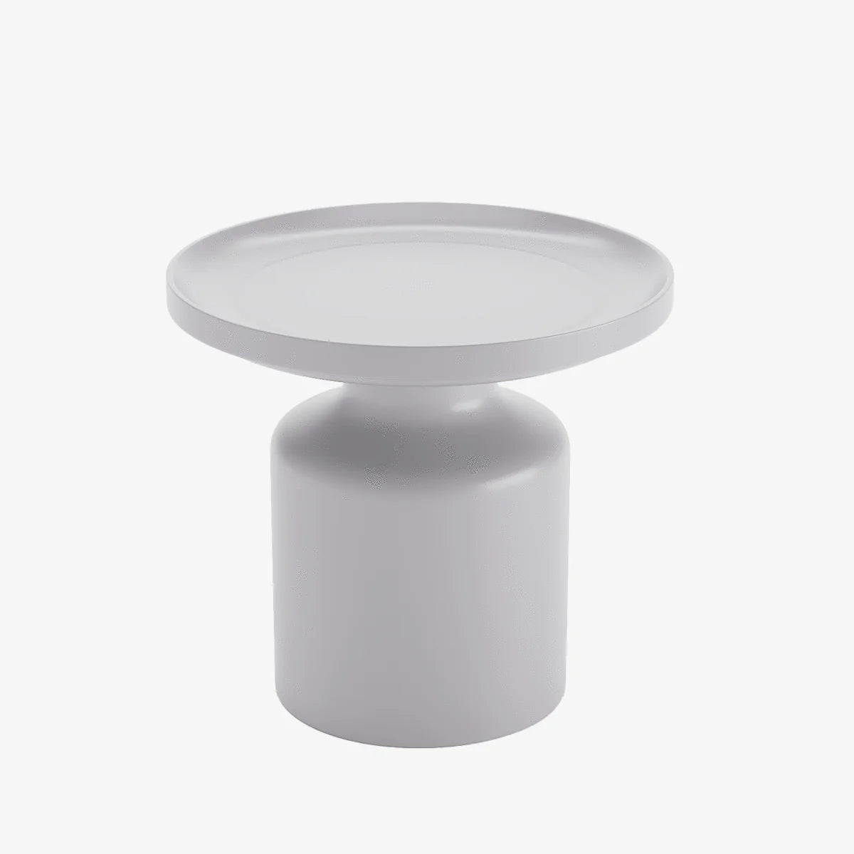 Table d'appoint ronde en métal gris clair