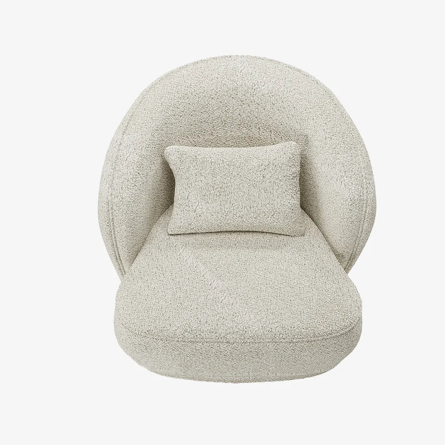 Fauteuil design boucl  beige Pablo
