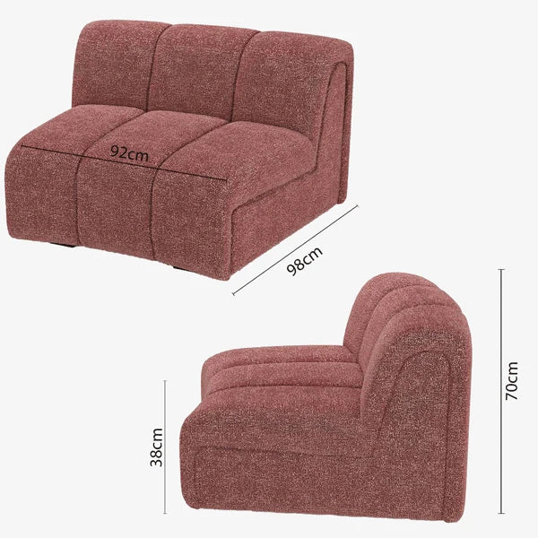 Chauffeuse d angle pour canap  modulable en tissu bouclette rose H l ne
