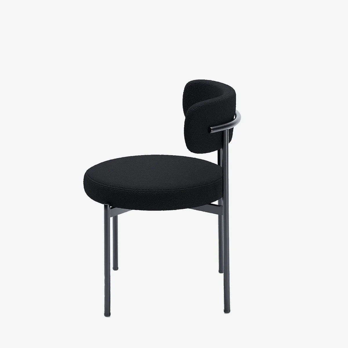 Lot de 2 chaises de table bouclette grise anthracite Scarlett