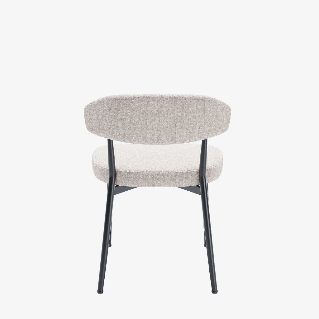 Lot de 2 chaises de salle   manger en velours cr me & m tal noir Mona