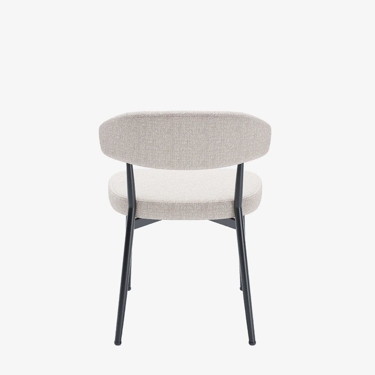 Lot de 2 chaises de salle   manger en velours cr me & m tal noir Mona