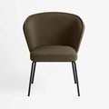 Chaise en velours brun foncé