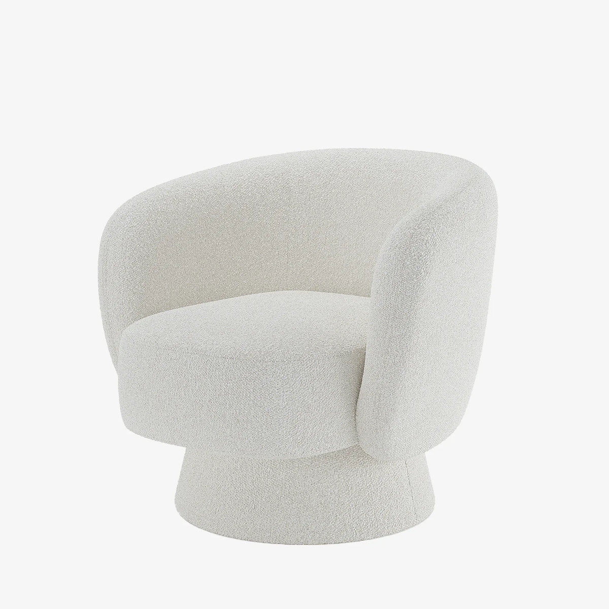 Fauteuil bouclette pivotant blanc Salma