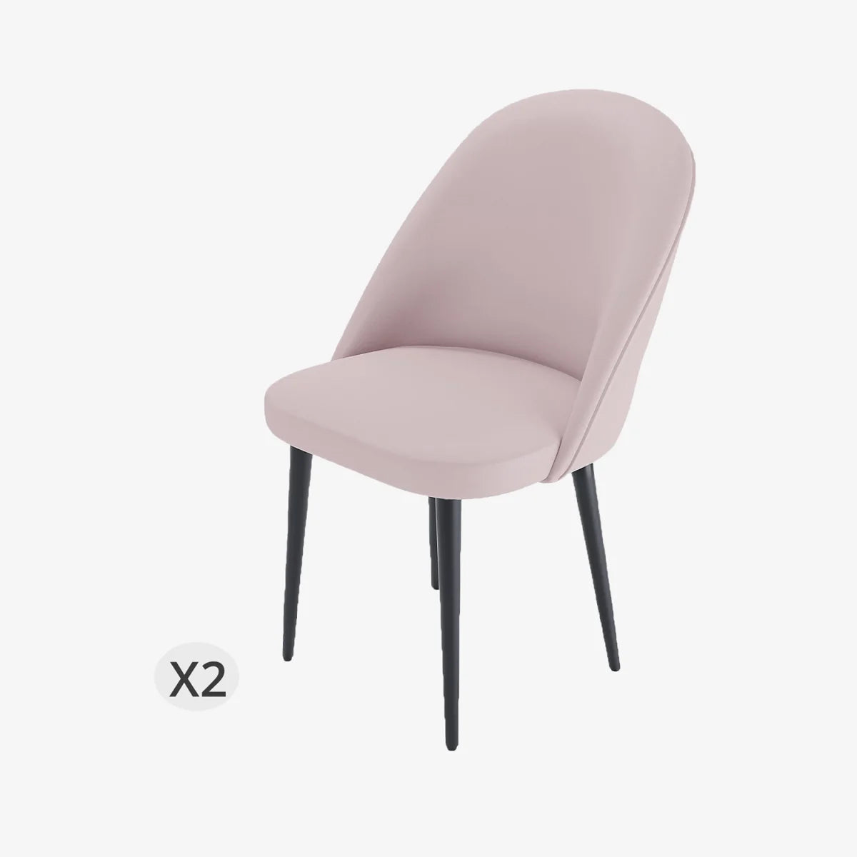 Lot de 2 chaises en velours rose & m tal noir Nina