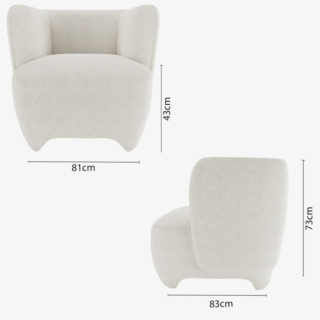 NOA - Fauteuil en laine boucl e  crue