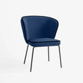 Chaise en velours avec détail liseré bleu nuit
