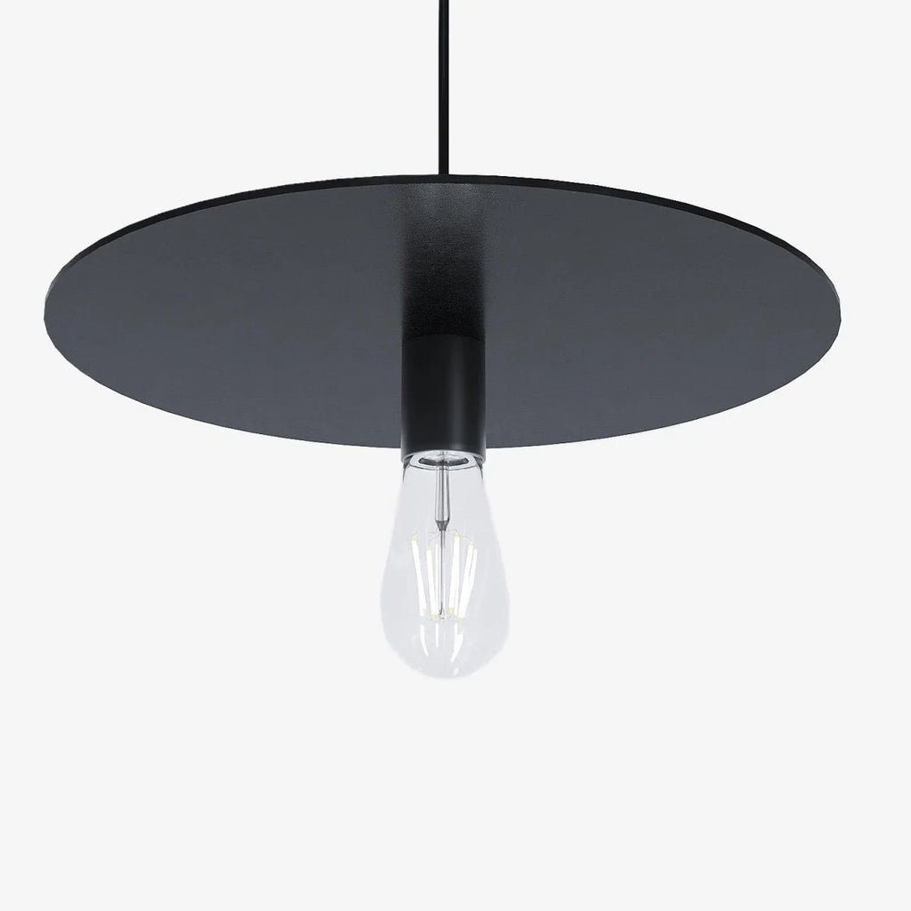 Luminaire suspension circulaire en métal noir