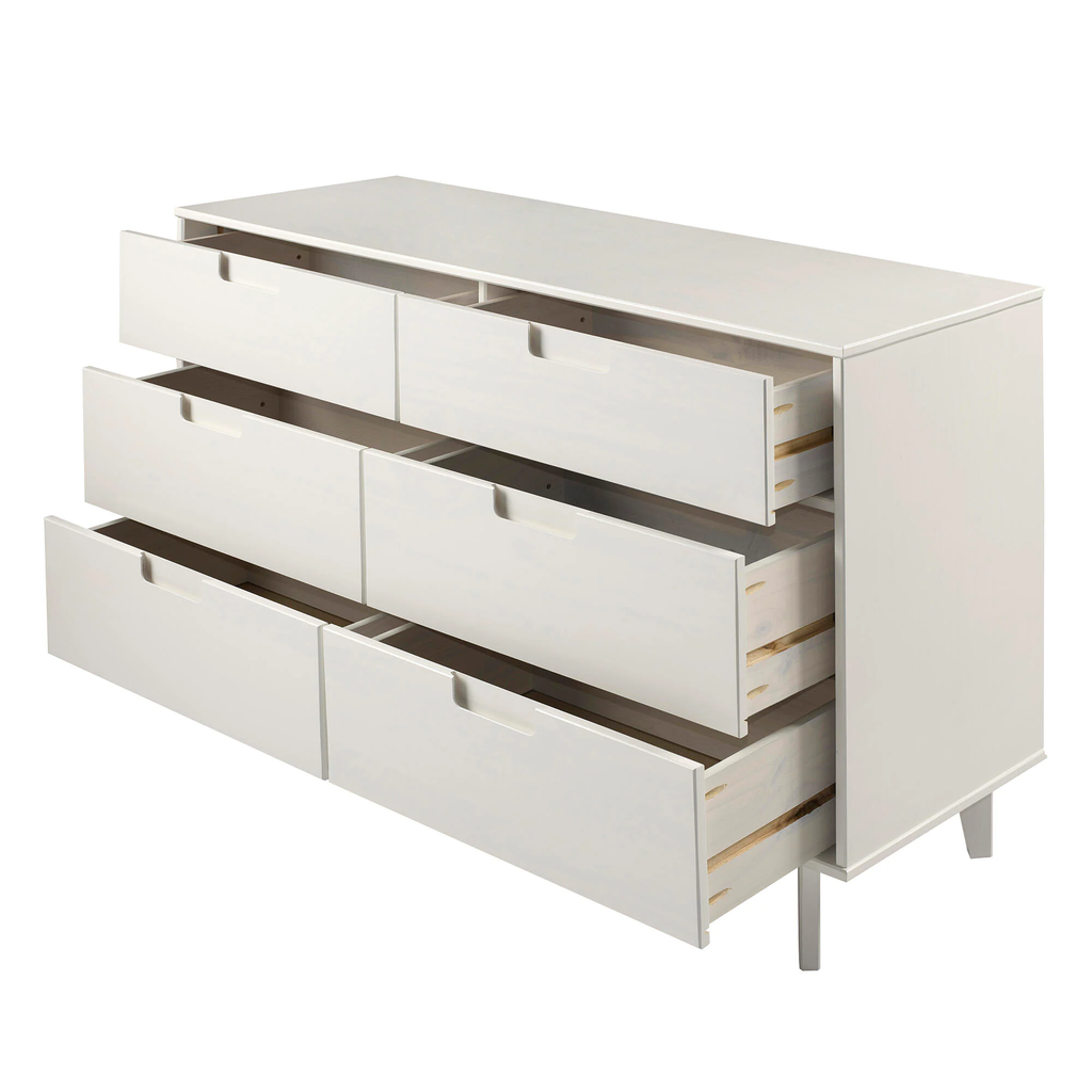 Commode 6 Tiroirs en Bois Moderniste Mi-Siècle - Caramel