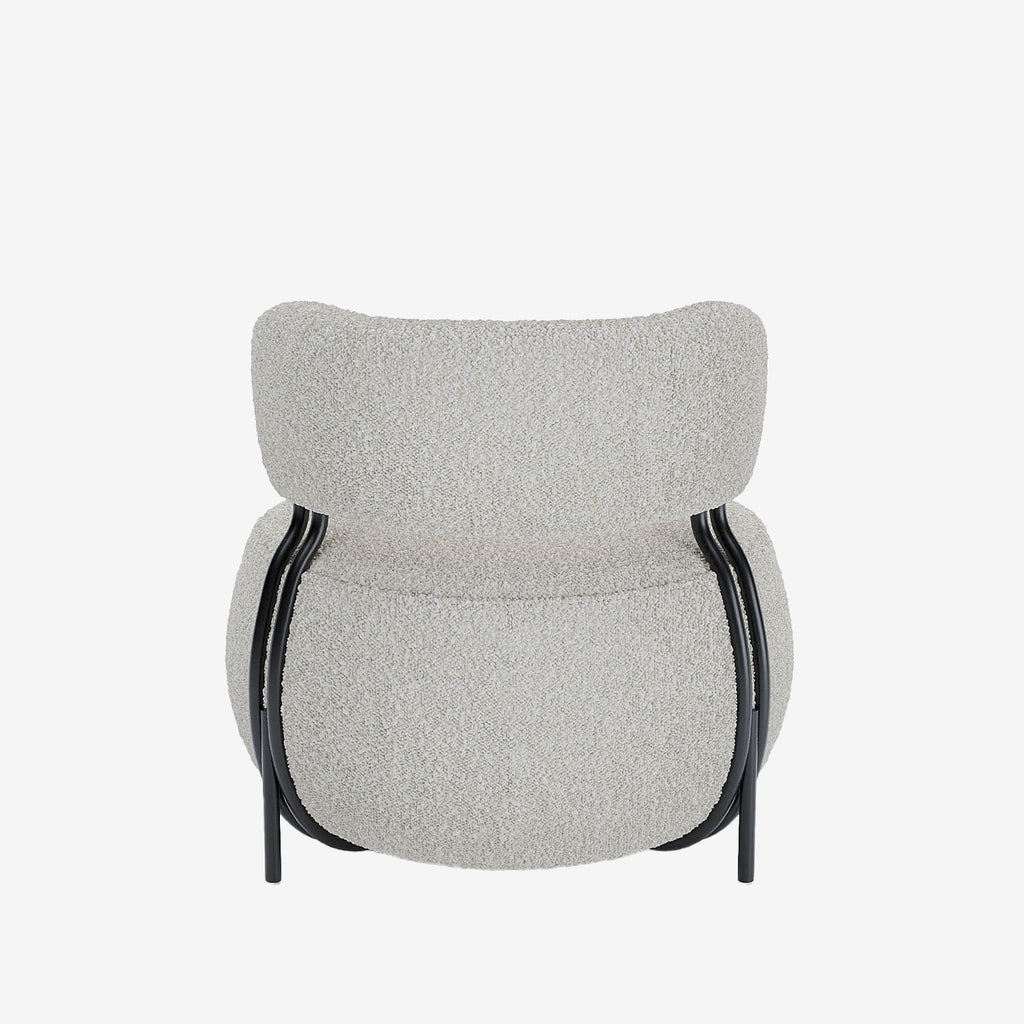 Fauteuil rond en laine boucl e