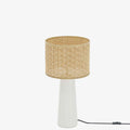 Lampe   poser en c ramique et rotin