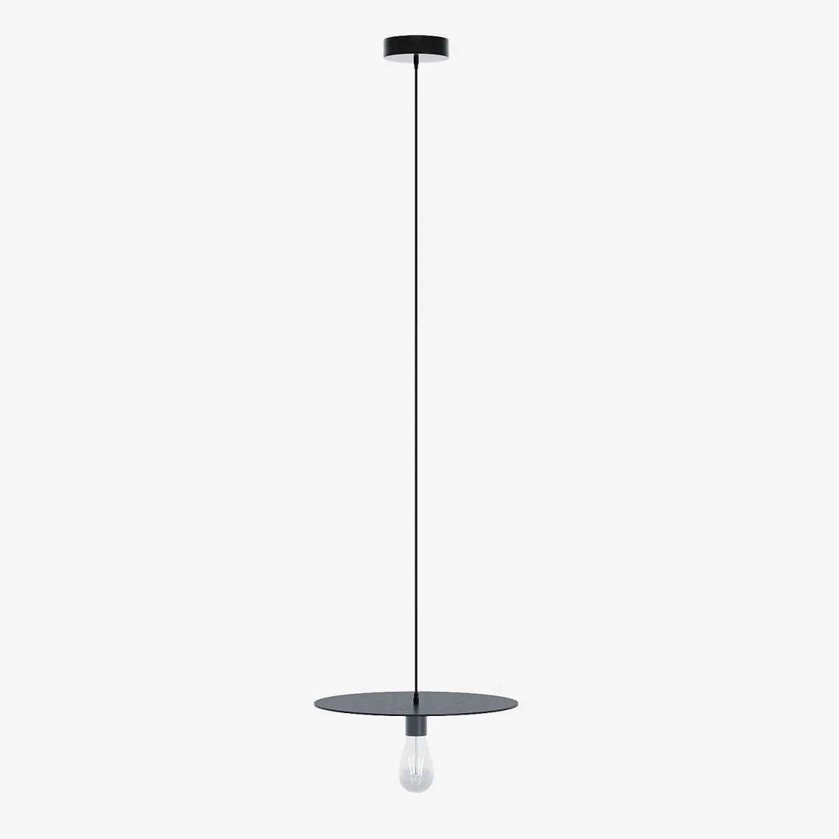 Luminaire suspension circulaire en métal noir
