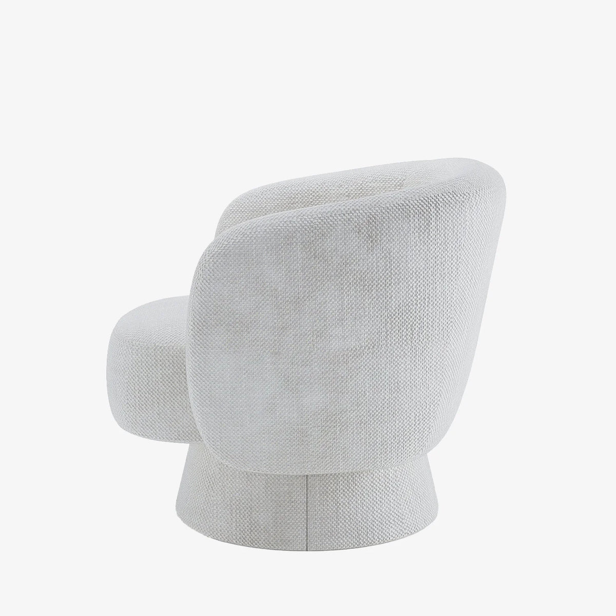 Fauteuil pivotant en tissu chenille blanc Salma