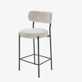 Lot de 2 fauteuils de bar bouclette grise et blanche Lili