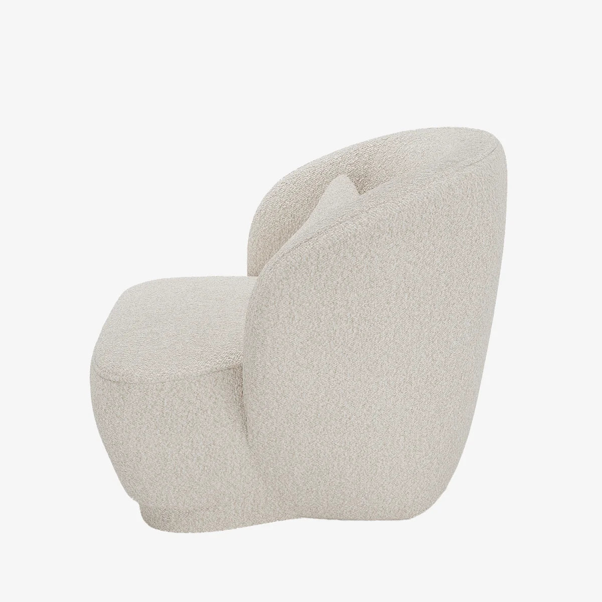 Fauteuil design bouclette gris-cr me Pablo