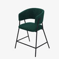 Lot de 2 tabourets de bar avec dossier, velours vert Bonnie