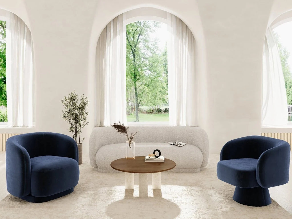 Canap  blanc tissu bouclette Bianca