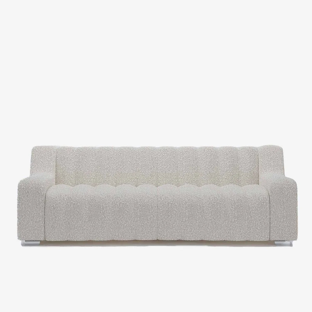 Canap  couleur cr me tissu bouclette Garance