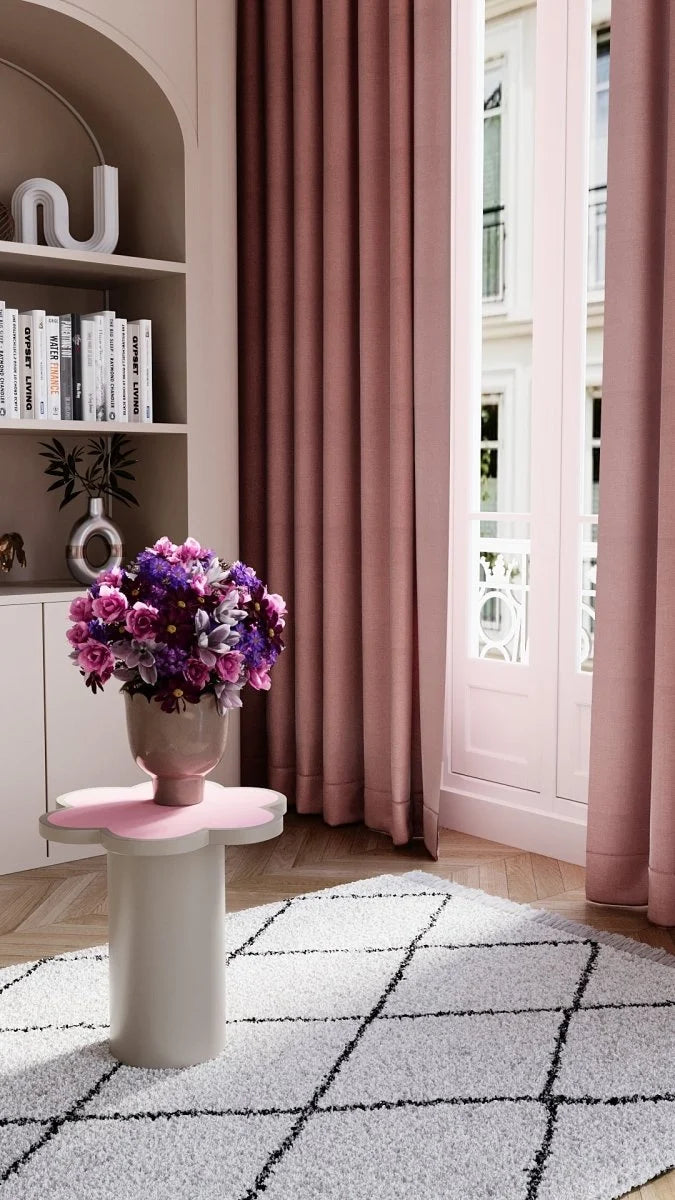Table d appoint fleur coloris rose Flora