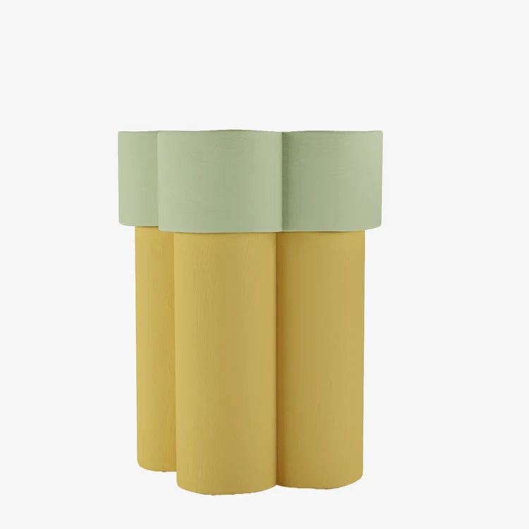 Table d appoint en forme de fleur, magn sie vert clair et jaune Magnolia