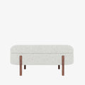 Marianne   Banc coffre de rangement en tissu boucl  cr me