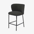 Lot de 2 tabourets de bar tissu boucl  gris fonc  C sar