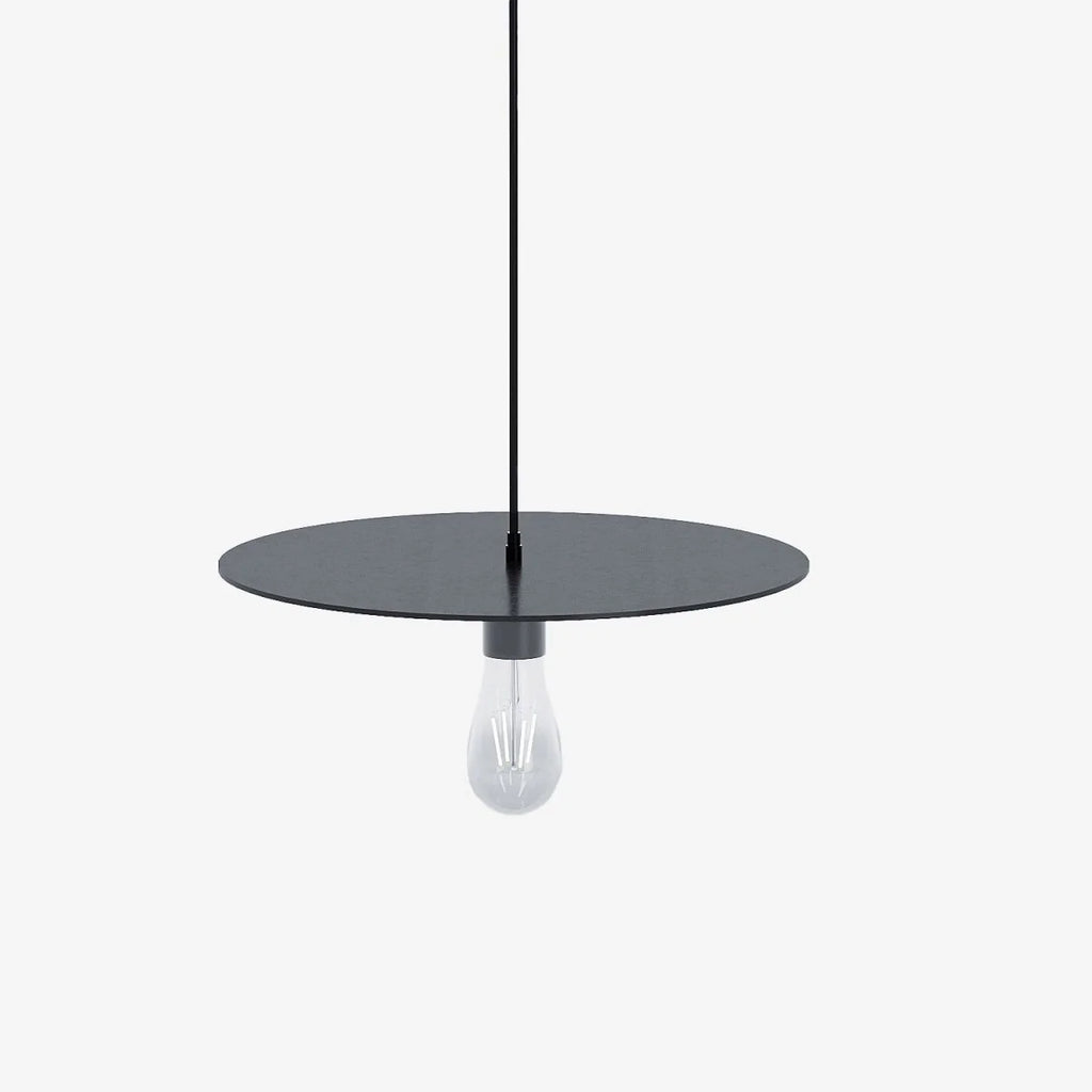 Luminaire suspension circulaire en métal noir