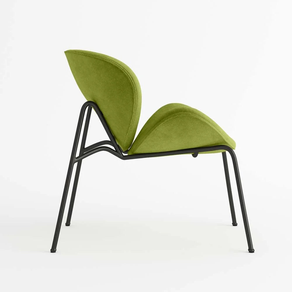 Fauteuil velours vert olive