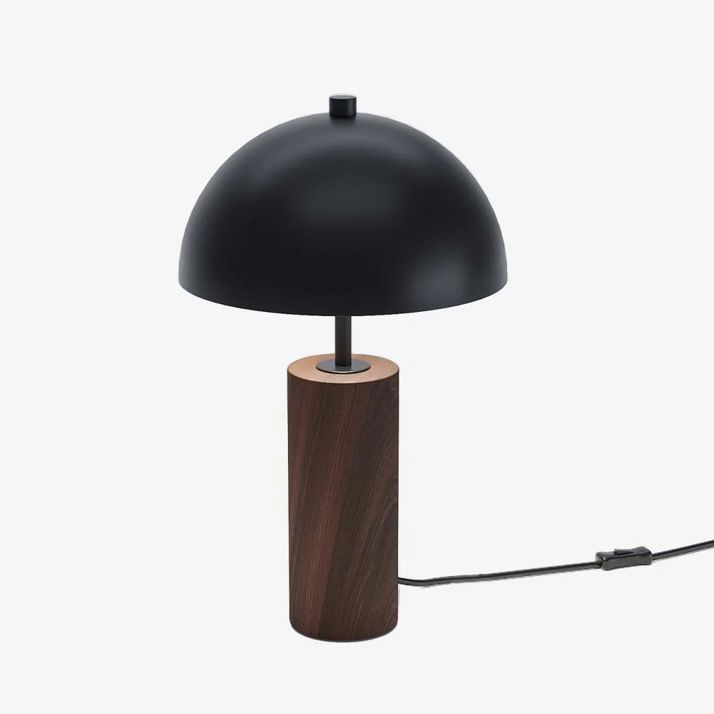 Lampe   poser en m tal noir effet bois Rousseau