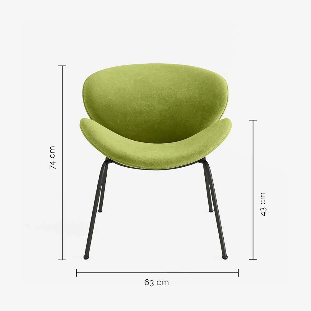 Fauteuil velours vert olive