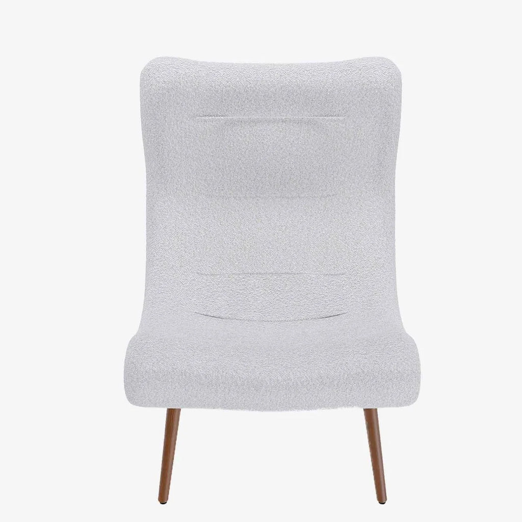 Fauteuil avec repose-pieds bouclé