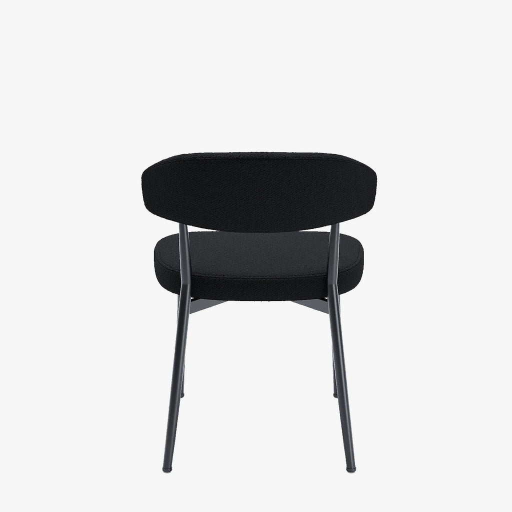 Lot de 2 chaises de salle   manger en tissu bouclette gris anthracite & m tal noir Mona