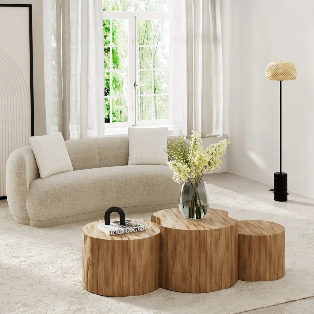 Lot de 3 tables basses rondes design Rh a