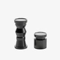 Set de 2 bougeoirs en bois design coloris noir Antalya