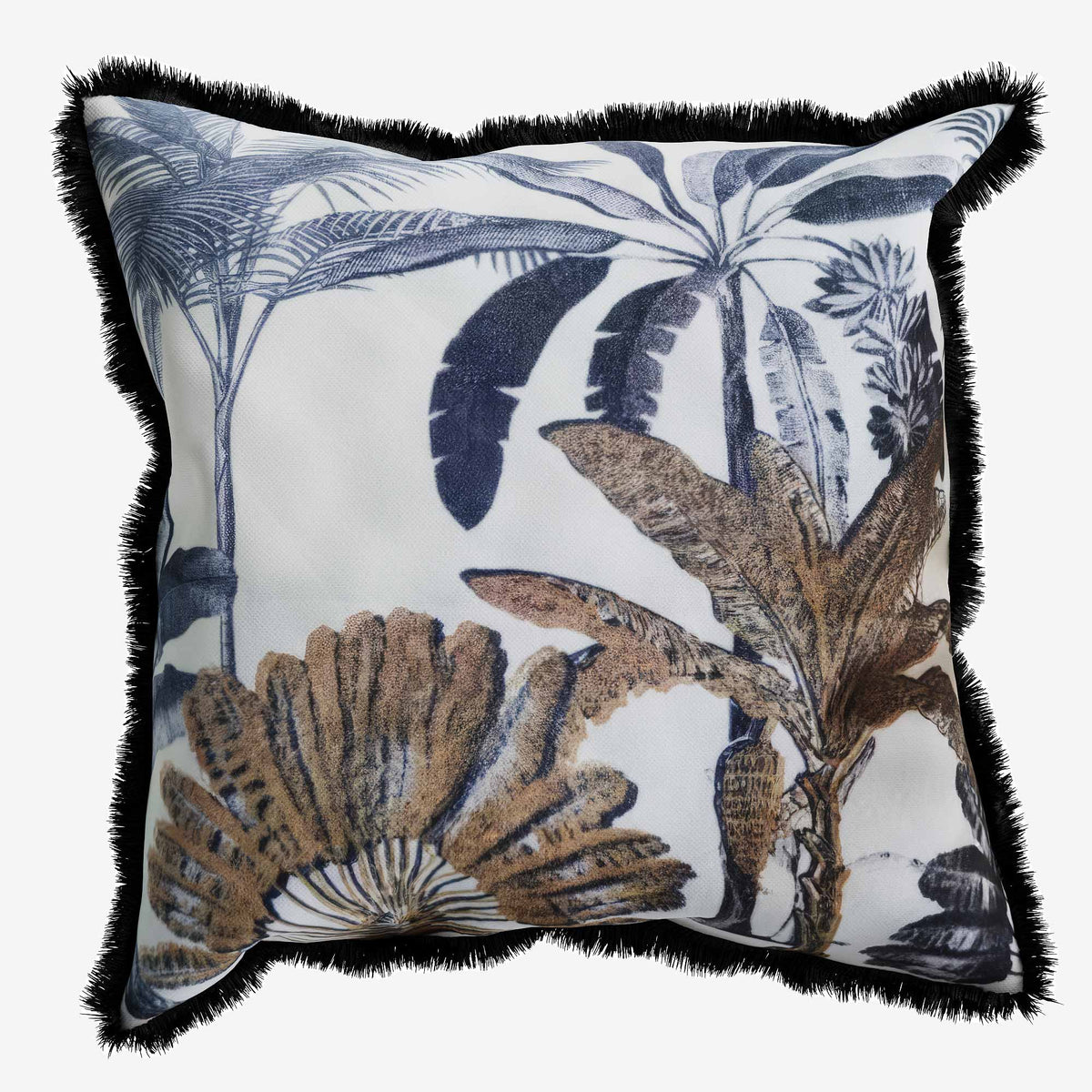 Coussin carr  imprim  tropical, Palmiers