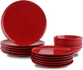 18-Piece Stoneware Dinner Set for 6 People Flamboyant Red