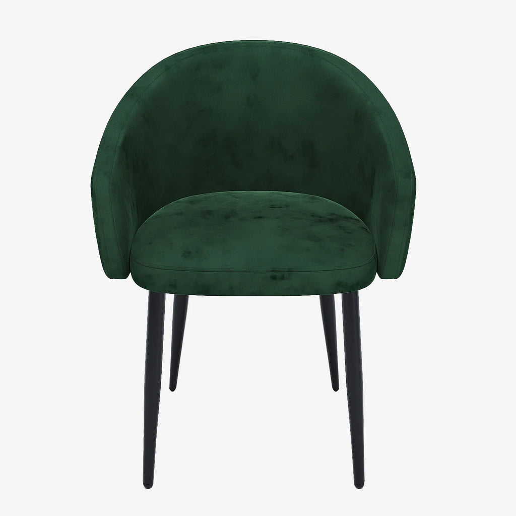 Paire de fauteuils de table design velours vert Eug nie